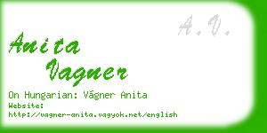 anita vagner business card