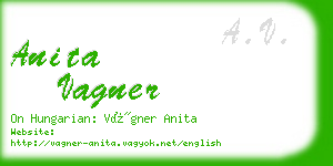 anita vagner business card